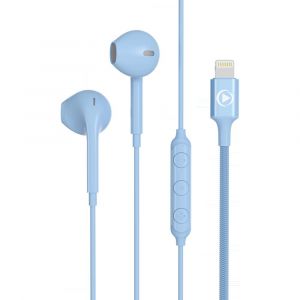 Ecouteurs Bluetooth R&eacute;ducteur de bruit - Ecouteurs Renforc&eacute;s Lightning T&eacute;l&eacute;commande/Micro Bouton Bleu + Garantie &agrave; vie Force Play - Reconditionn&eacute;