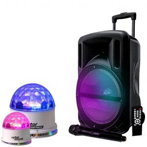 Accessoires audio My Deejay PACK FIESTA 2 JEUX Enceinte MyDj DJOON 500W à LED RVB + 2 Boules WH SunMagic - Reconditionné