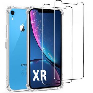Coque iPhone XR et 2 écrans de protection - TPU - Transparent - Reconditionné