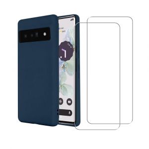 Coque Google Pixel 7 et 2 &eacute;crans de protection - Silicone - Bleu marine - Reconditionn&eacute;