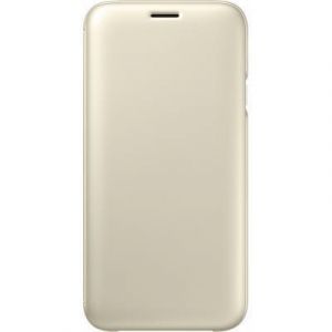 Coque Galaxy J7 2017 et écran de protection - Cuir - Or - Reconditionné