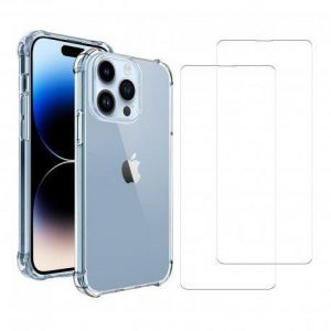 Coque iPhone 14 Pro Max et 2 écrans de protection - TPU - Transparent - Reconditionné
