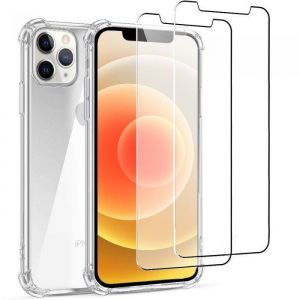 Coque iPhone 12/12 Pro et 2 écrans de protection - TPU - Transparent - Reconditionné