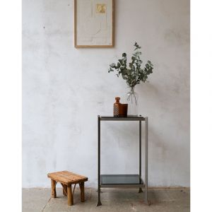 Sellette en m&eacute;tal et verre fum&eacute; n&deg;798