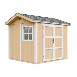 Abri de jardin qualit&eacute; premium 5,9m&sup2; h252x250x294cm bardeaux bitumineux jaune