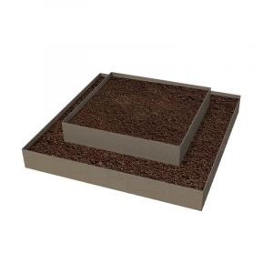 Carr&eacute; de jardin modulable 120x120cm - sans fond - gris