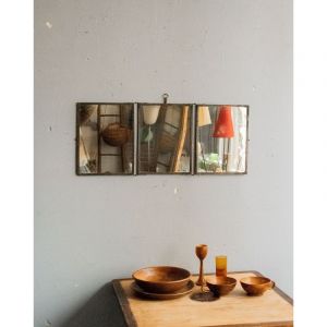 Igor, le miroir triptyque en m&eacute;tal n&deg;898