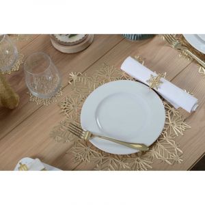 Dessous d'assiette flocon dor&eacute; - lot de 6