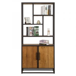 Etag&egrave;re en bois de c&egrave;dre recycl&eacute; et m&eacute;tal - raffi