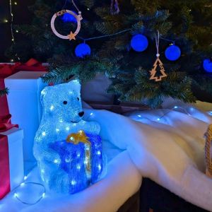 Ours acrylique lumineux avec cadeaux d&eacute;co de no&euml;l