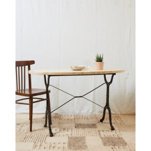 Table &agrave; manger bistro en marbre blanc n&deg;77