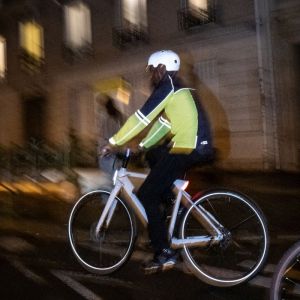 Veste légère escapade bleue marine-jaune