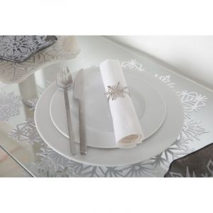 Dessous d'assiette flocon argent - lot de 6