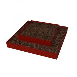Carr&eacute; de jardin modulable 120x120cm - sans fond - rouge