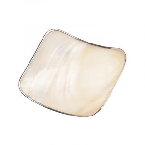 Shell - coupelle carr&eacute;e en nacre avec un liser&eacute; argent sur le bord