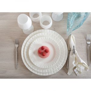 Assiette &agrave; dessert blanche lilia  - lot de 6