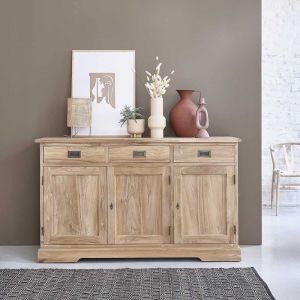 Buffet bois de teck 3 portes 3 tiroirs