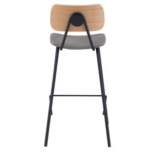 Lot de 2 chaises pour &icirc;lot central 65 cm en cuir synth&eacute;tique gris - madrague