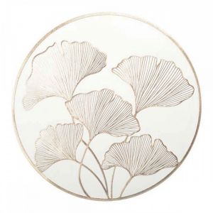 Dessous d'assiette ginkgo blanc et doré