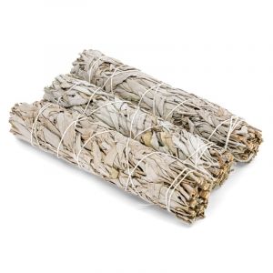 Lot de 3 grands b&acirc;tons de sauge blanche 200mm - purification - bivea