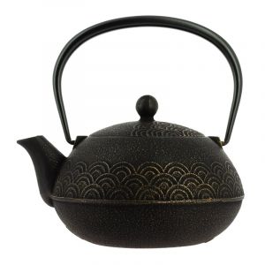 Théière iwachu seigaiha noir-doré 900 ml
