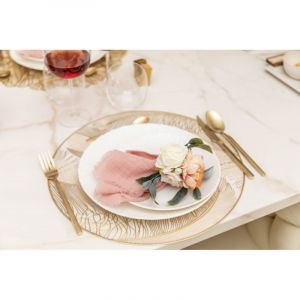 Dessous d'assiette rond dor&eacute; 38cm - lot de 6