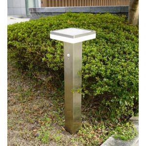 Borne ext&eacute;rieure solaire sun&ndash;1000 avec d&eacute;tecteur de mouvements inox