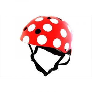 Casque vélo enfant rouge pois blanc smal