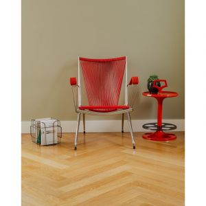 Chaise en scoubidou rouge n&deg;1292