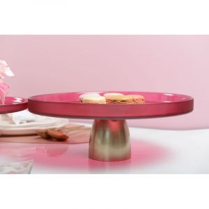 Plat a gateaux framboise sur pied dore 2