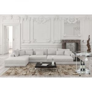 Desserte roulante ronde miroir