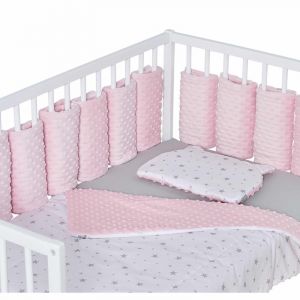 Tour de lit bébé modulable minky rose