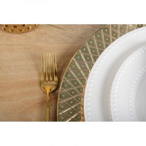 Dessous d'assiette &agrave; relief dor&eacute; - lot de 6