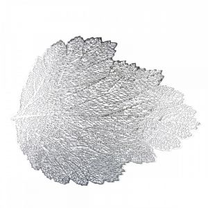 Dessous d'assiette feuille chêne argent