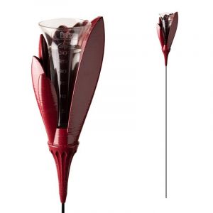 Pluviom&egrave;tre de jardin design rouge