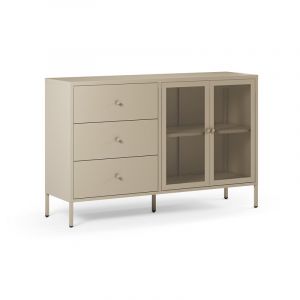 Buffet en metal beige sable 140 cm - latem