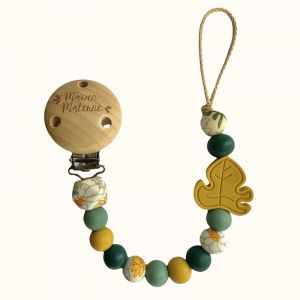 Attache t&eacute;tine - feuille jaune