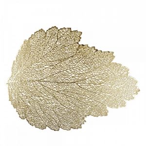 Dessous d'assiette feuille chêne doré