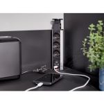 1,5 m c/âble pour Bureau Cuisine EL4103KU-FR Protection en m/étal Contre Les surtensions Prise Plan de Travail Atelier Elbe Bloc Prise de Bureau multiprise 3 Prises 2 USB avec Interrupteur