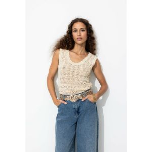 Pull au crochet recto/verso -