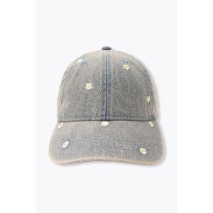 Casquette en jean brod&eacute; -