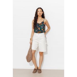 Top imprim&eacute; d&eacute;tail dentelle - 38 - Taille 38