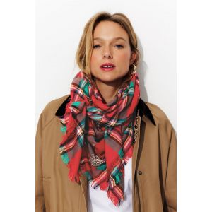 Echarpe carr&eacute;e carreaux strass -