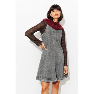 Robe courte trap&egrave;ze en jean - 48 - Taille 48