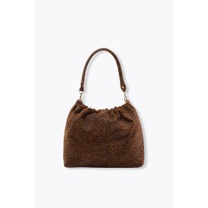 Sac l&eacute;opard en cuir su&eacute;d&eacute; - Unique - Taille Unique