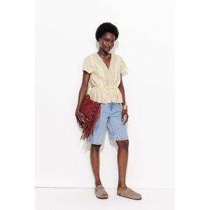 Blouse ajourée brodée Femme -