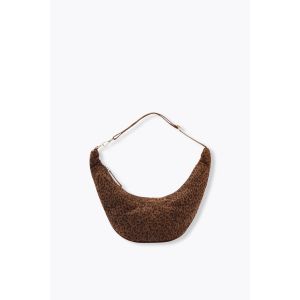 Sac croissant l&eacute;opard en cuir - Unique - Taille Unique