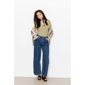 T-shirt uni col V Femme - S - Taille S