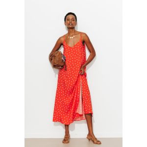 Robe longue &agrave; pois Femme - 46 - Taille 46