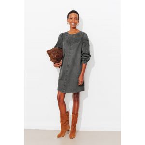 Robe en jean brod&eacute; Femme -